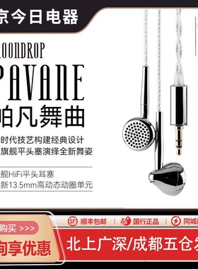 水月雨帕凡舞曲Pavane旗舰HIFI平头塞耳机 13.5mm高动态动圈单元