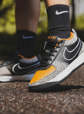 Nike Book 1 Safari男款黑白橙时尚舒适百搭低帮篮球鞋IO9703-001