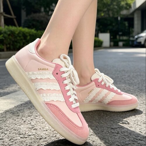 Adidas originals Samba女款粉色时尚百搭舒适休闲低帮板鞋JR8830