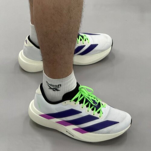 Adidas Adizero Evo SL 男款白色经典百搭增高低帮跑步鞋 JS4495