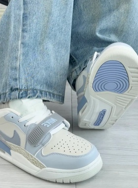 Jordan Legacy 312 Low Glacier Blue男白灰低帮篮球鞋HQ1190-101
