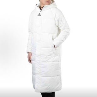 保暖棉服外套冬 纯色户外运动休闲连帽防风长款 DZ1435 男士 adidas