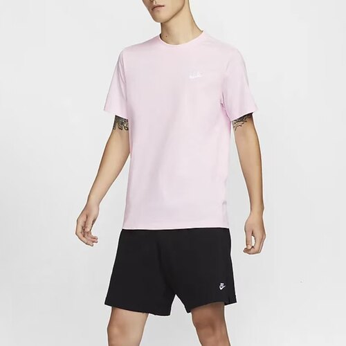 Nike Sportswear Club男款泡沫粉亲肤圆领短袖透气T恤 AR4999-667