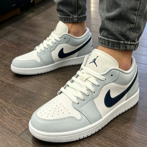 JordanAir Jordan 1 GS大童舒适贴合白蓝经典低帮板鞋 553560-104