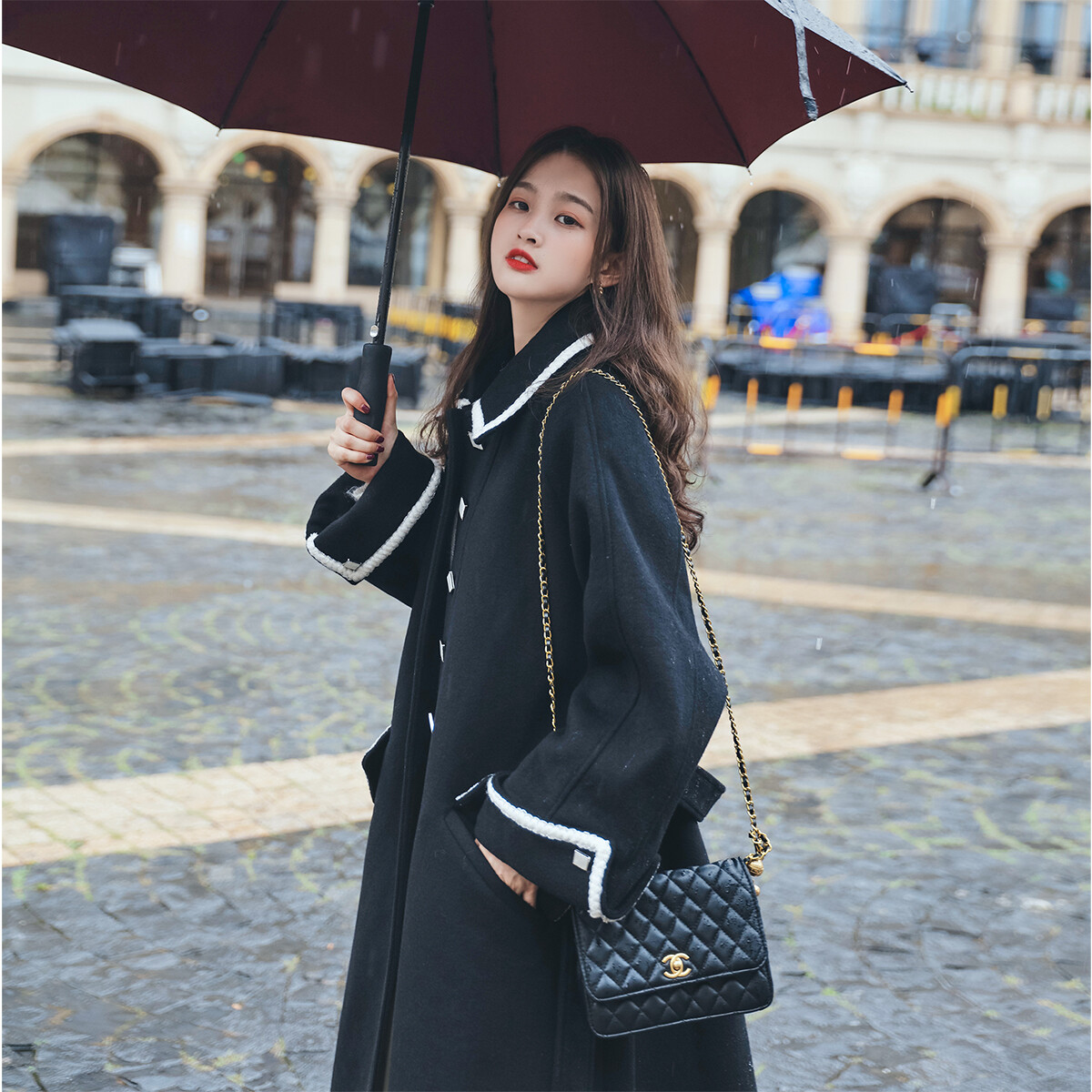 数据好！爆款现货！加厚大衣长款长袖毛呢外套 p175 k248w1951 - 封面