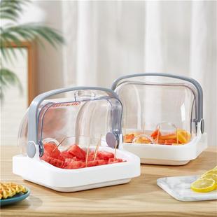 定制logo超市面包水果四分格试吃盒食品级PP材质透明带盖试吃盒