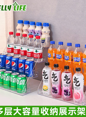 饮料展示架亚克力阶梯置物架便利店柜台商品货架矿泉水梯形陈列架