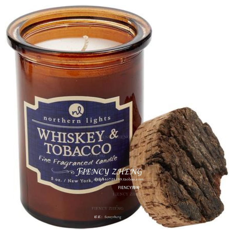 WHISKEY & TOBACCO柱形香薰蜡烛 威士忌和烟草香味 可燃烧35小时