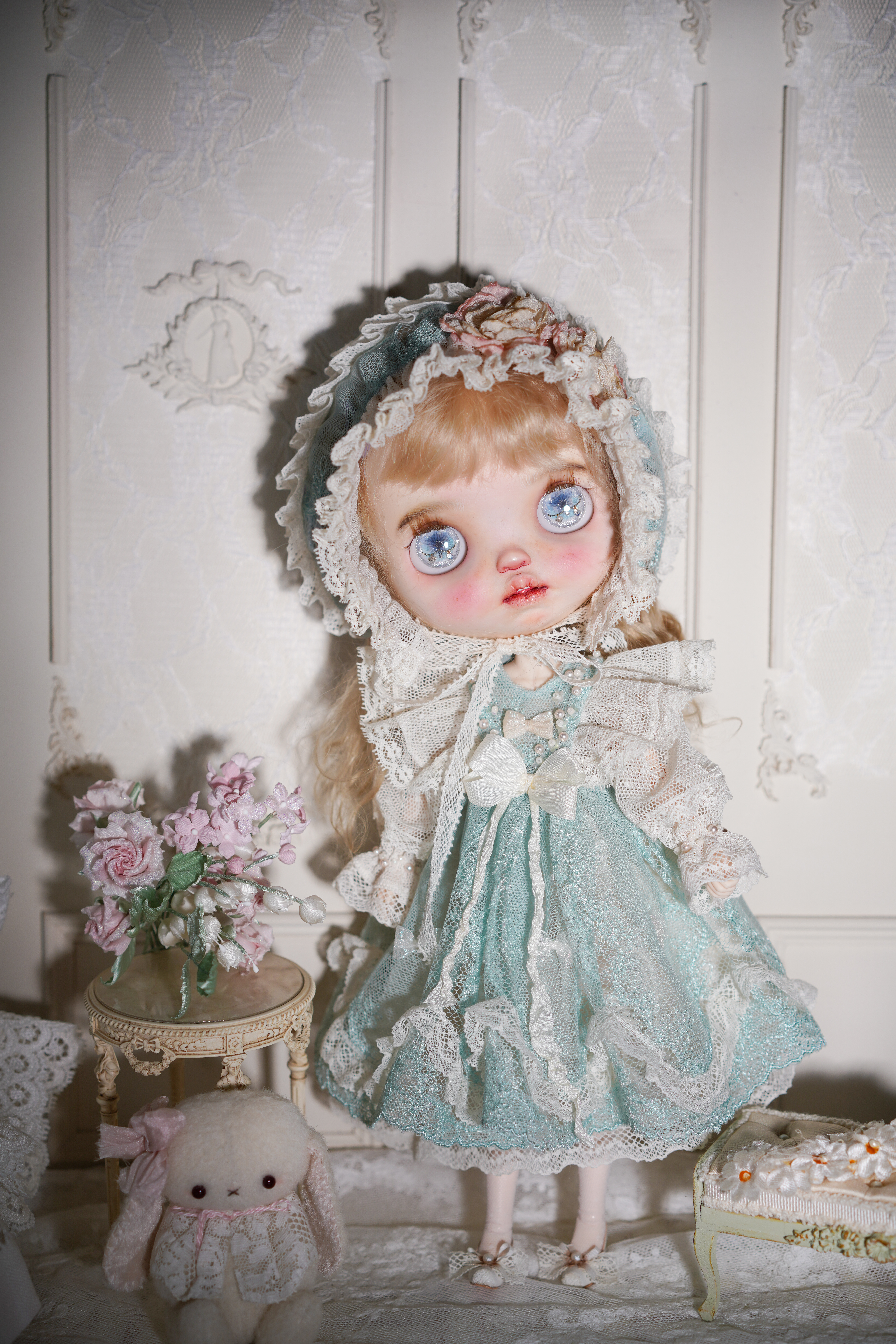 blythe小布娃衣“薄荷奶泡”新款上架ob22ob24蕾丝洋装套装衣服