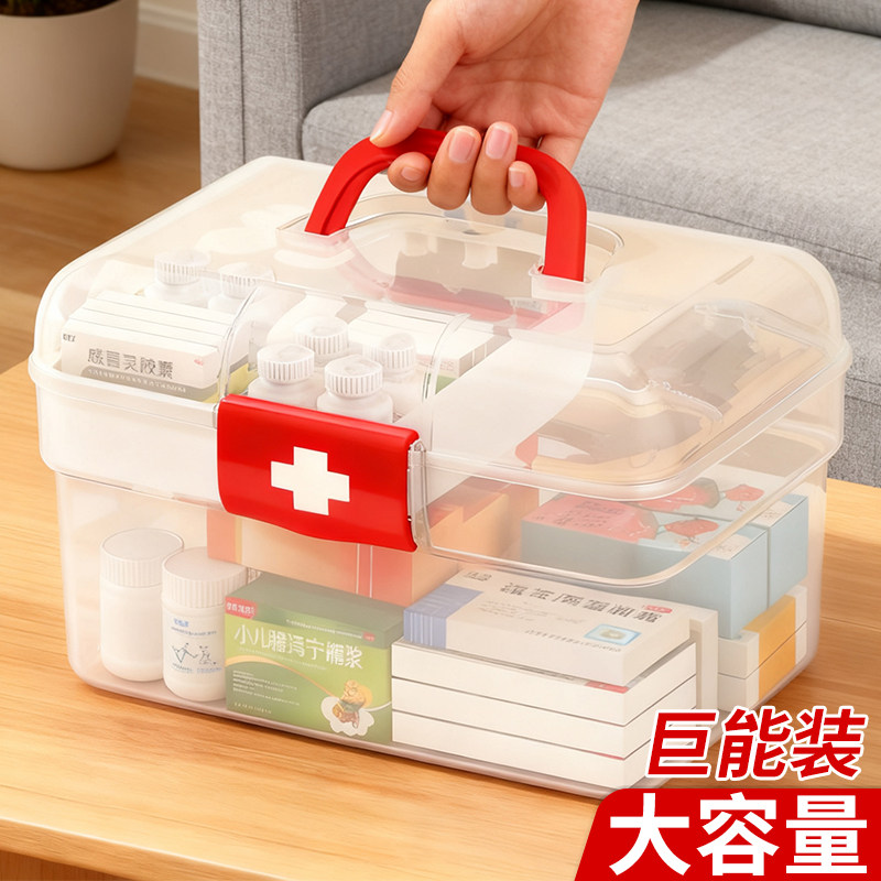 家用药箱收纳盒大容量家庭装大号医药箱药物药品收纳盒医用医疗箱,收纳整理,医药箱,淘宝优惠券,粉丝福利购,淘宝优惠卷