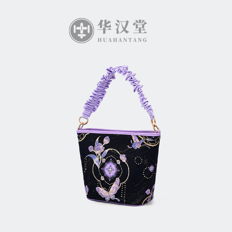 【泡芙小桶】非遗宋锦包中式国风水桶包手提斜挎小方包百搭菜篮子