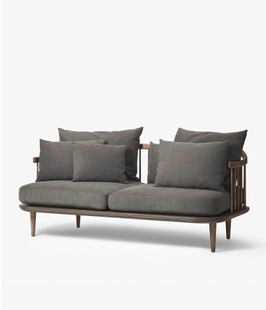 意式 沙发影楼会所沙发 法式 轻奢双人三人实木黑胡桃色布艺沙发美式