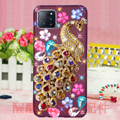 适用于Reno12Reno11Reno10Reno9Reno7Reno6Reno5Reno4Reno3Reno2Reno手机壳镶钻满钻奢华孔雀Reno12proReno11