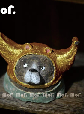 墨非 原创手工彩绘熊陶艺陶瓷摆件儿童房玄关边柜客餐厅茶几装饰