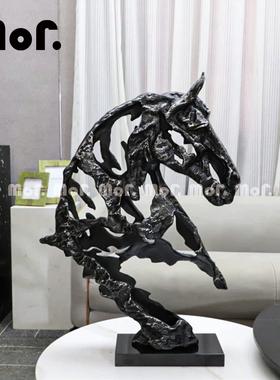铸铁艺术马头简约现代桌面装饰品