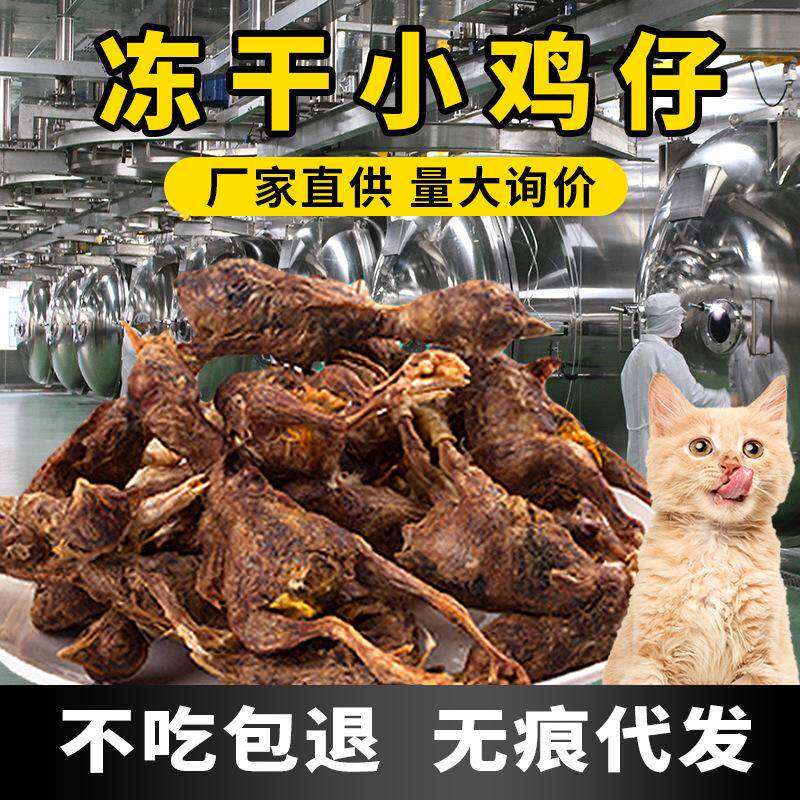 冻干小鸡仔猫咪狗狗通用宠物零食小雏鸡500g装零食生骨肉干价