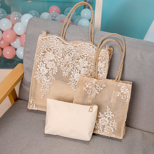 复古新款购物袋镂空刺绣女包