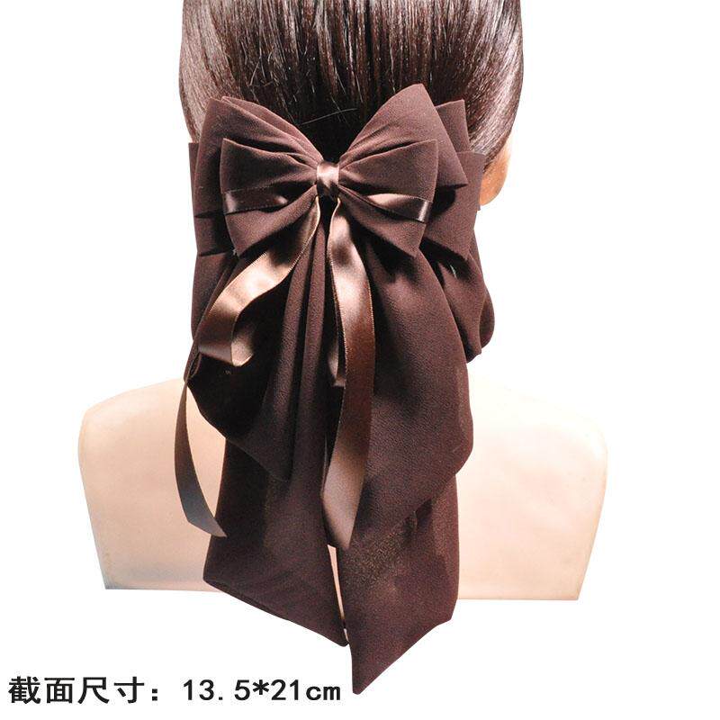 泰国风蝴蝶结飘带女大号职业头花后脑勺半扎发发夹高马尾发卡头饰