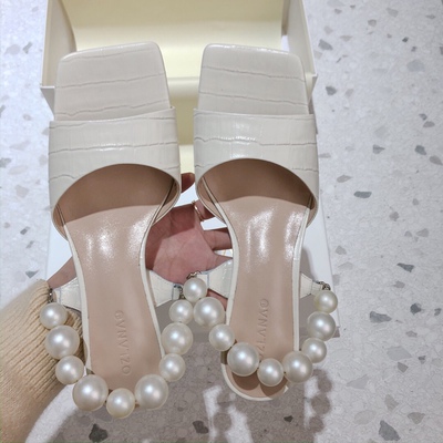 鳄鱼纹一脚蹬穆勒鞋2021春夏新品