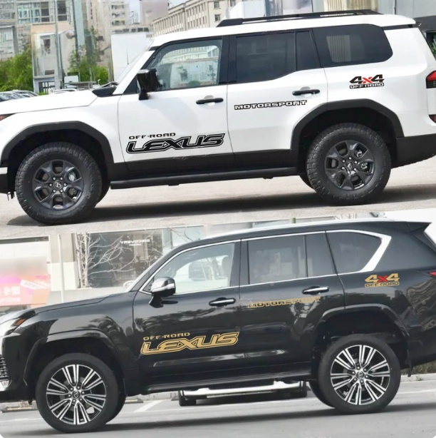 适应于雷克萨斯LX700h车贴拉花GX550h个性改装饰车身字母侧裙贴纸