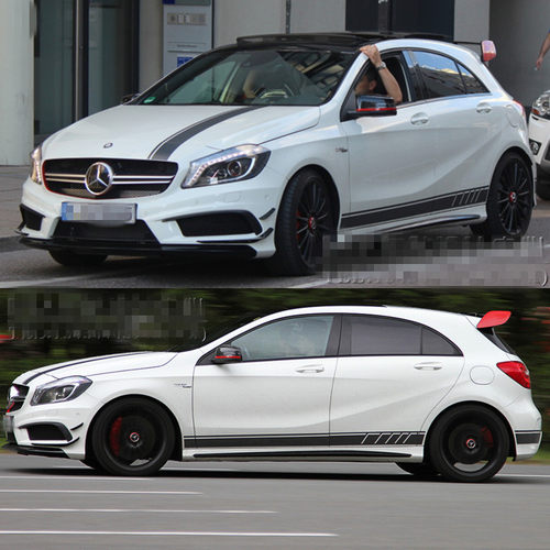 奔驰a级侧裙车身拉花引擎盖