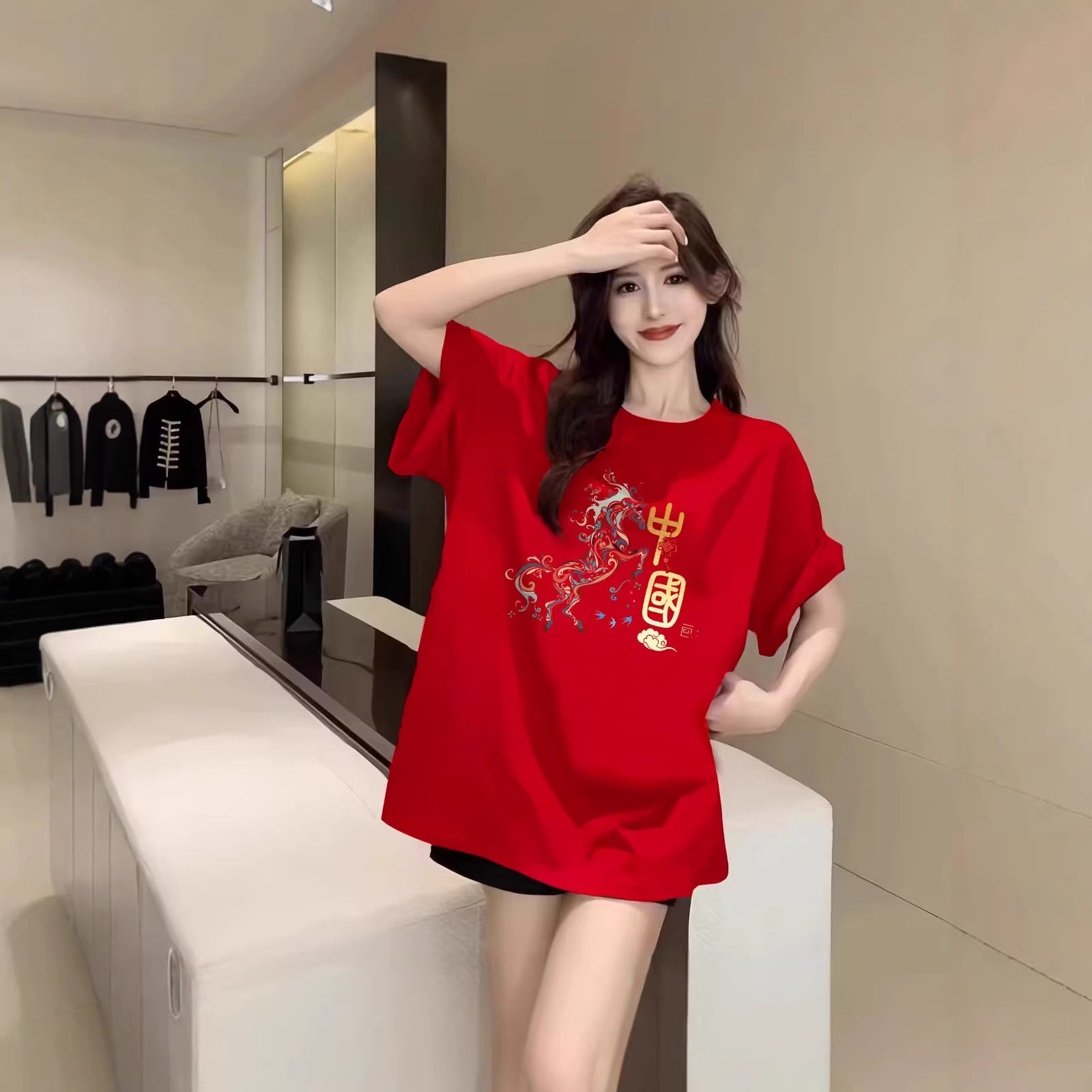 2026马年衣服纯棉短袖t恤