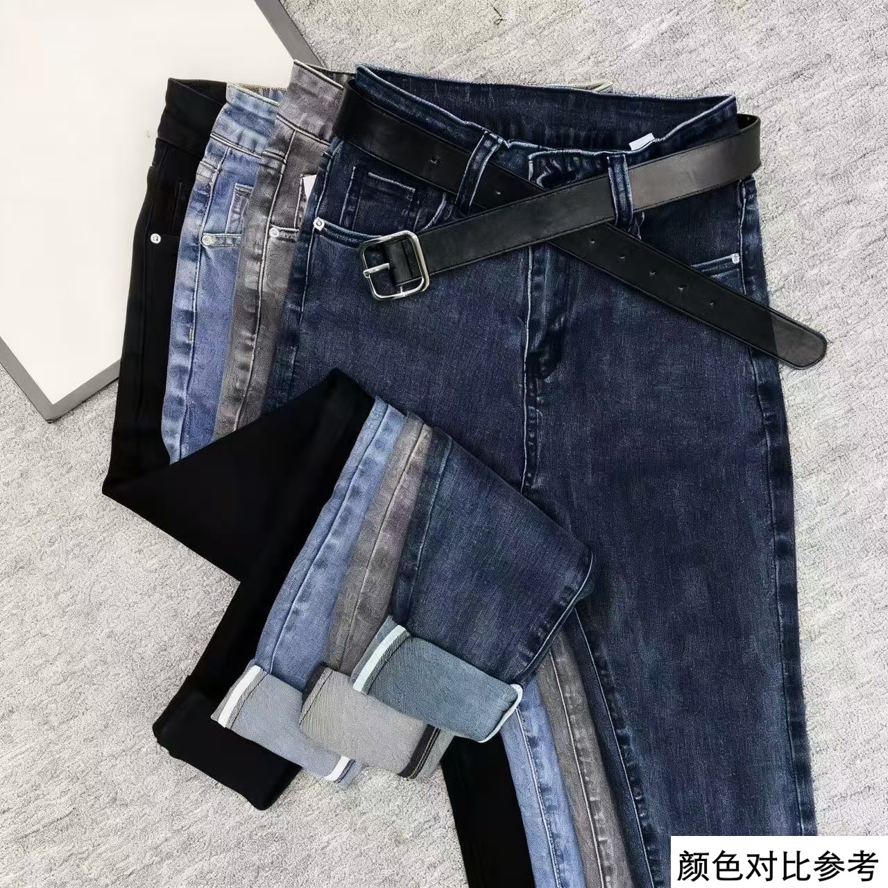 高腰加绒牛仔裤女2025年春秋