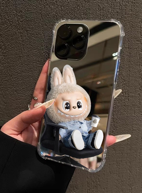 卡通公仔手机壳适用华为P70P50P40手机壳Mate60荣耀300可爱OPPO Reno14镜面VIVOS20X100小米14苹果13三星S25