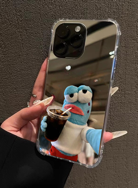 公仔酷酷鱼镜面手机壳适用华为P80荣耀90一加ACE3比奇堡Mate60苹果17pro丑鱼OPPOReno15VIVOS20小米14三星S25