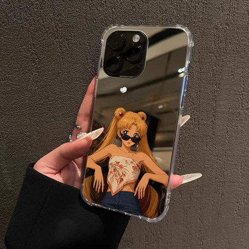 复古美少女战士手机壳适用苹果18promax可爱卡通1iphone17pro飒爽月野兔14小米15水冰月华为P90三星S26U镜面