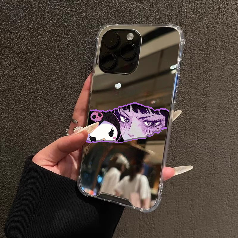 富江库洛米镜面手机壳适用iPhone17promax可爱苹果16卡通13女OPPOReno14镜子三星S25华为P80VIVO小米15一加13