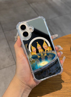 许愿池星星人磁吸镜面手机壳适用苹果iPhone17pro max苹果16招财华为Mate70好运小米151413P80三星S25Ulrat