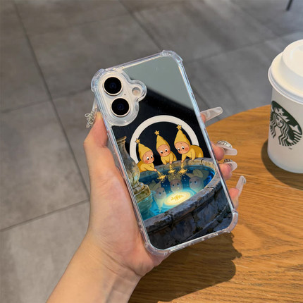 许愿池星星磁吸镜面手机壳适用苹果iPhone17pro max苹果16招财华为Mate70好运小米151413P80三星S25Ulrat
