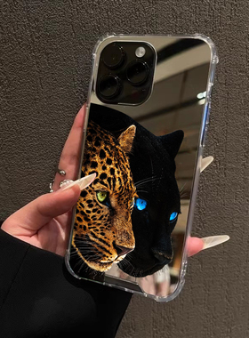 发财金钱豹镜面手机壳适用iPhone16promax苹果17猎豹OPPOReno14暴富三星S25为Mate70荣耀200小米1513一加ACE3