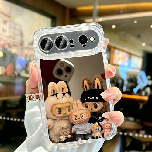 可爱公仔适用华为Pura X View手机壳软胶镜面卡通少女新款华为阔直板潮牌pura x view防摔全包情侣套补妆镜子