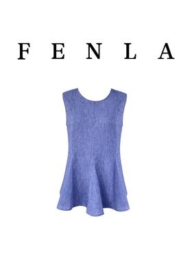 【惠姐私服】法式荷叶立体喇叭摆收腰无袖背心上衣 82730-82732