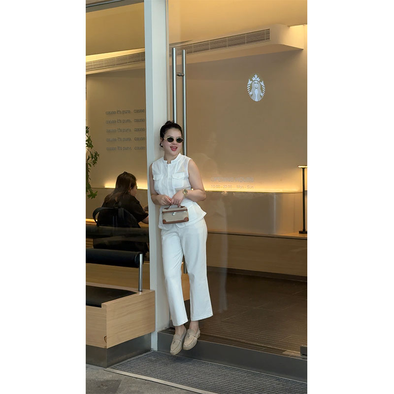 单排扣工装马甲百搭无袖上衣