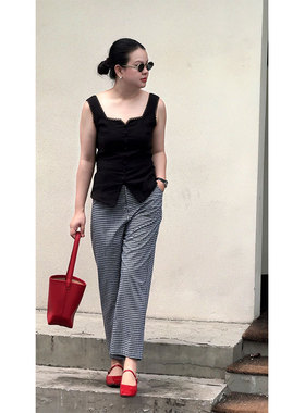 【惠姐私服】法式简约通勤休闲花边短款无袖背心上衣 83761-83765