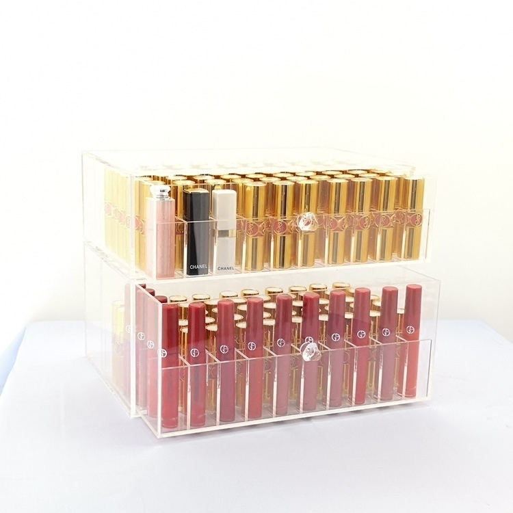 新款手工口红多格透明防尘收纳盒