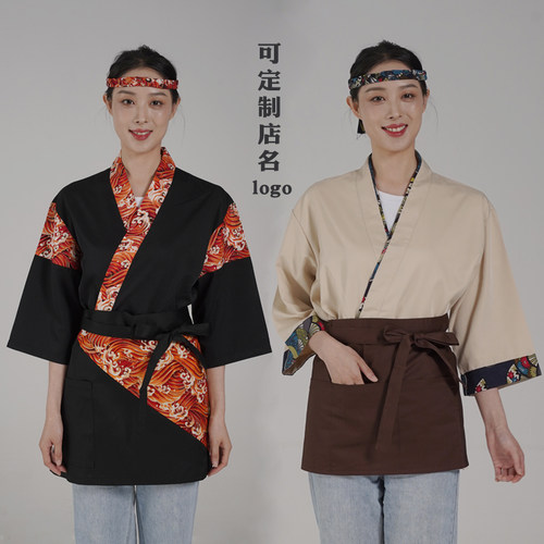 寿司店男女迎宾服韩国日本料理铁板烧餐厅刺logo服务员烤肉工作服