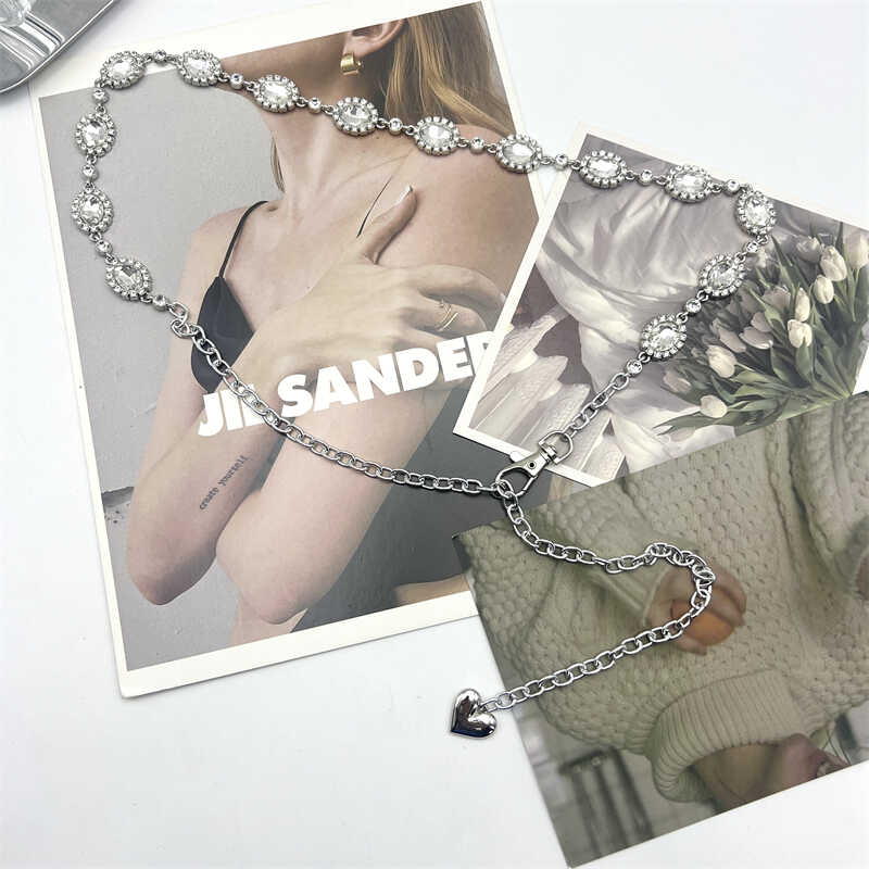 网红高级感水钻腰链配饰裙子2025新款潮金属闪钻水晶链条腰带女士