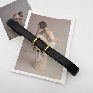 小众质感麻花金扣女士真皮腰带时尚百搭装饰牛仔裤牛皮皮带高级感