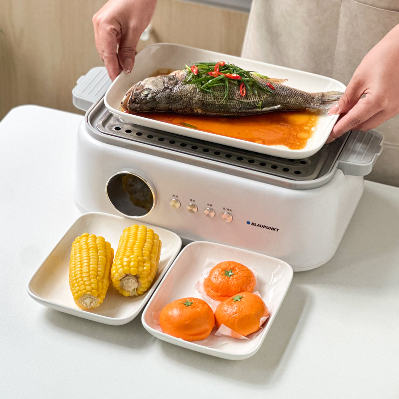 陶瓷纯白盘子适配蒸炖锅