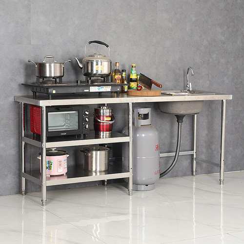 不锈钢水槽灶台架厨房案板置物架洗菜碗水池收纳整理储物煤气灶架