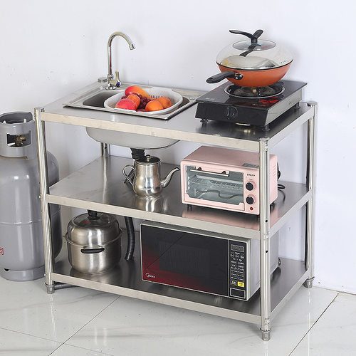 不锈钢水槽3层厨房操作台不锈钢