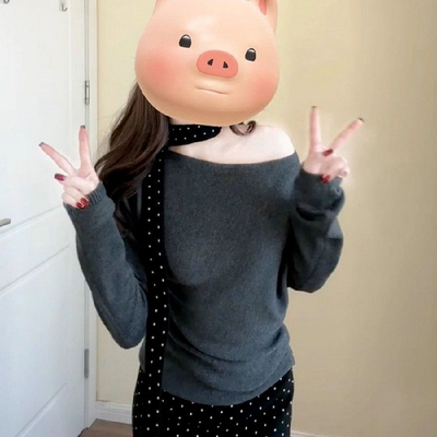 2025新款韩系气质连衣裙子穿搭套装女秋冬复古灰色衫半身裙两件套