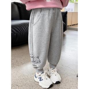 子儿童秋装 女童宽松洋气时髦薄款 宝宝运动裤 春秋款 外穿潮 休闲卫裤