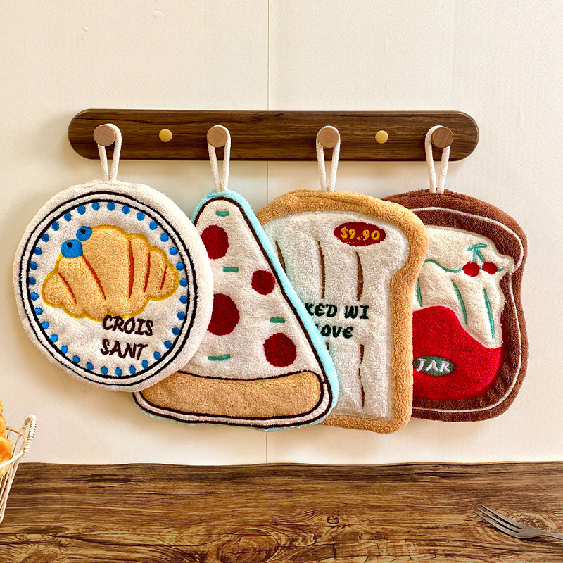 擦手巾挂式可爱高颜值擦手布吸水加厚不掉毛卫生间厨房擦手毛巾