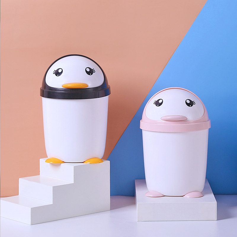 家用创意桌面垃圾桶可爱小号迷你床头卧室客厅卫生间带盖收纳纸篓
