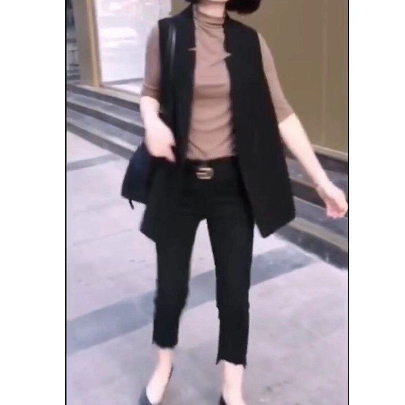 诺9008大爱美依缘2026春季新款无袖坎肩外套时尚女裤两件套韩版潮